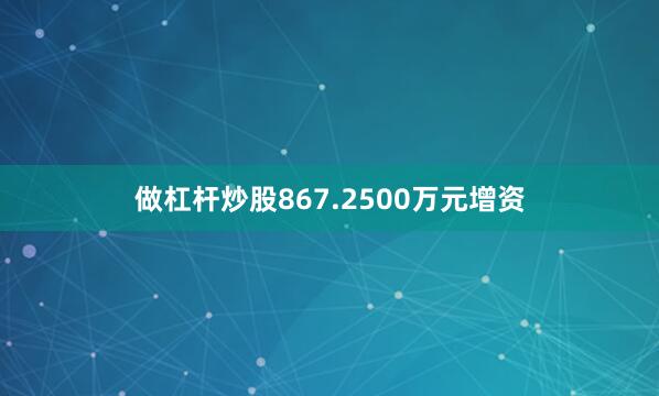 做杠杆炒股867.2500万元增资