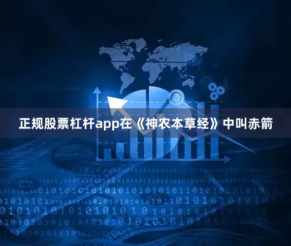 正规股票杠杆app在《神农本草经》中叫赤箭